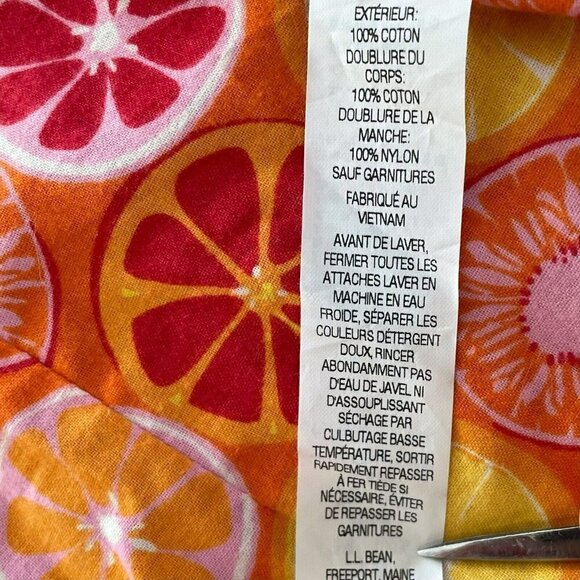 L.L. Bean Woman's Sz M Red Trench Coat Citrus Fruit Lining Jacket - Picture 5 of 7